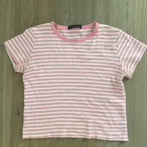 rare brandy melville cropped striped tee